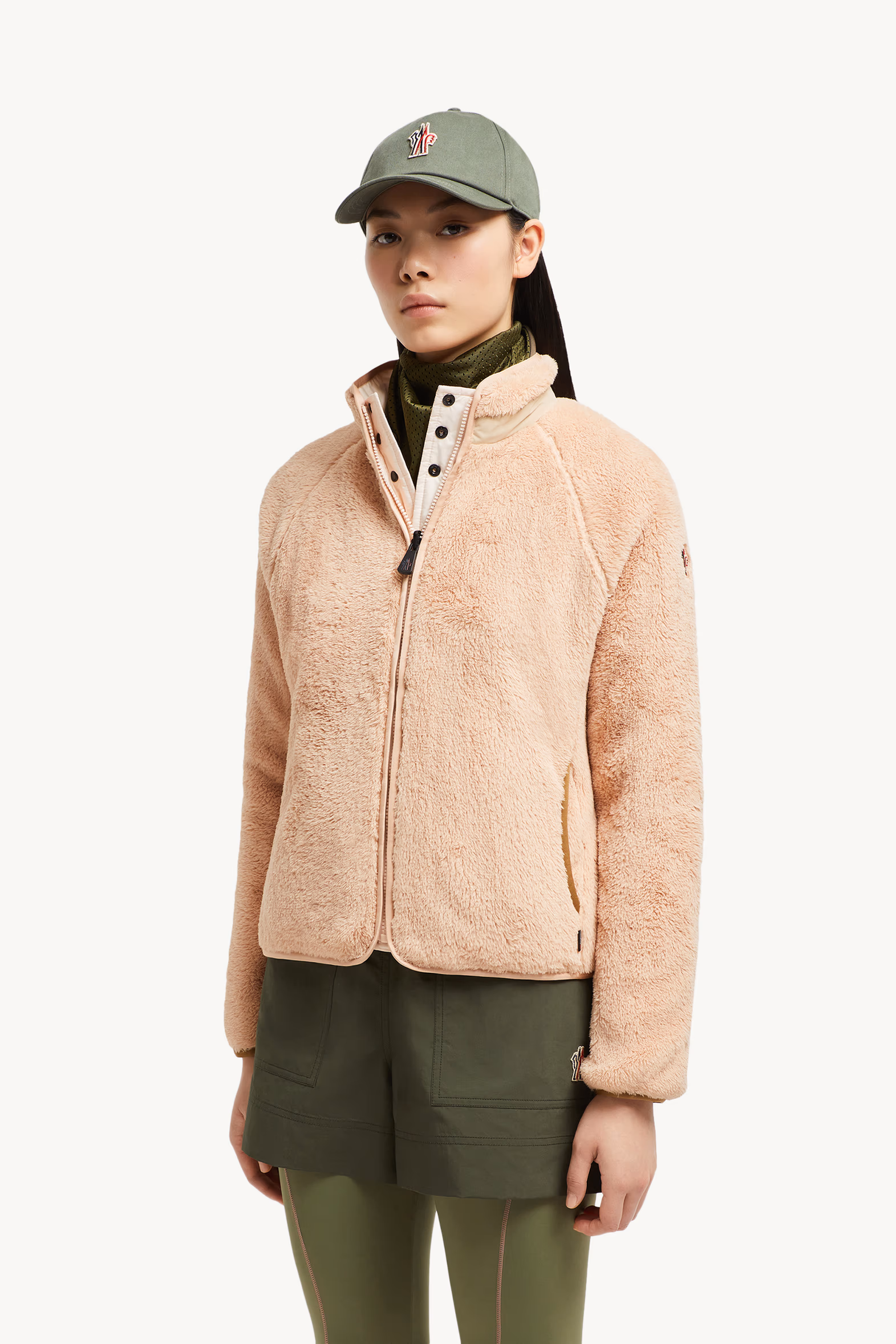 Reversible PolartecĀ® Zip-Up Sweatshirt Women Light Pink Moncler 0